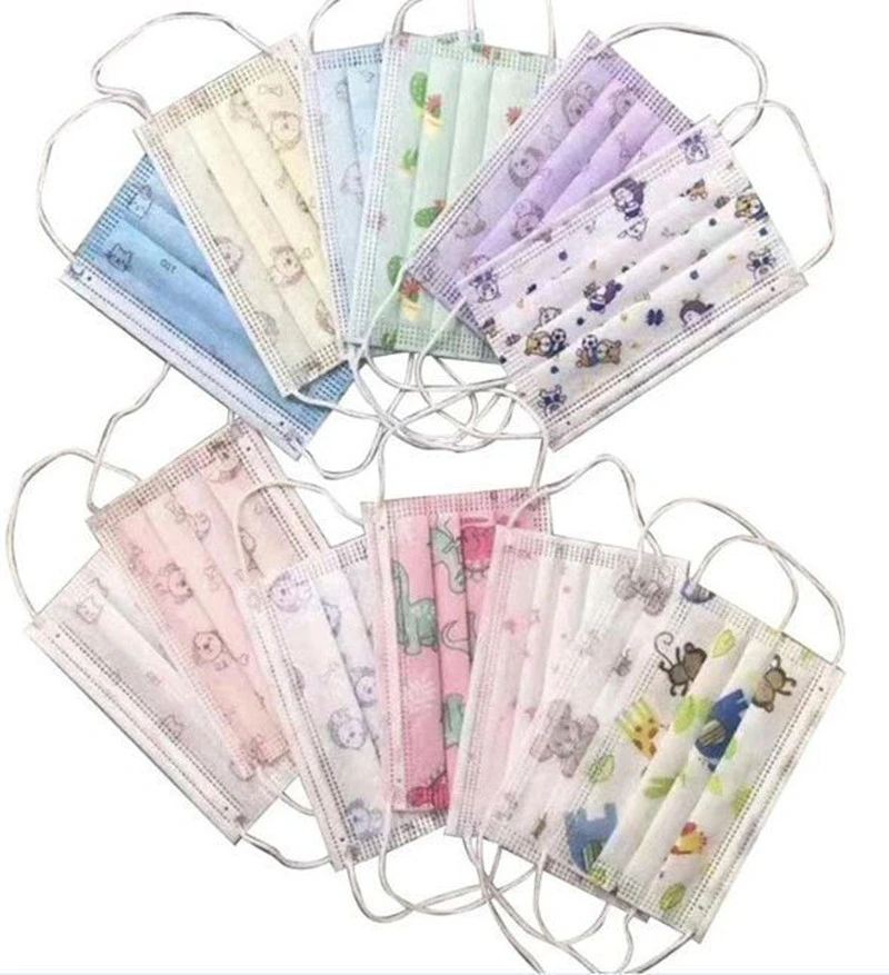 Children Protective Disposable Face Mask with Cartoon Designs Printed