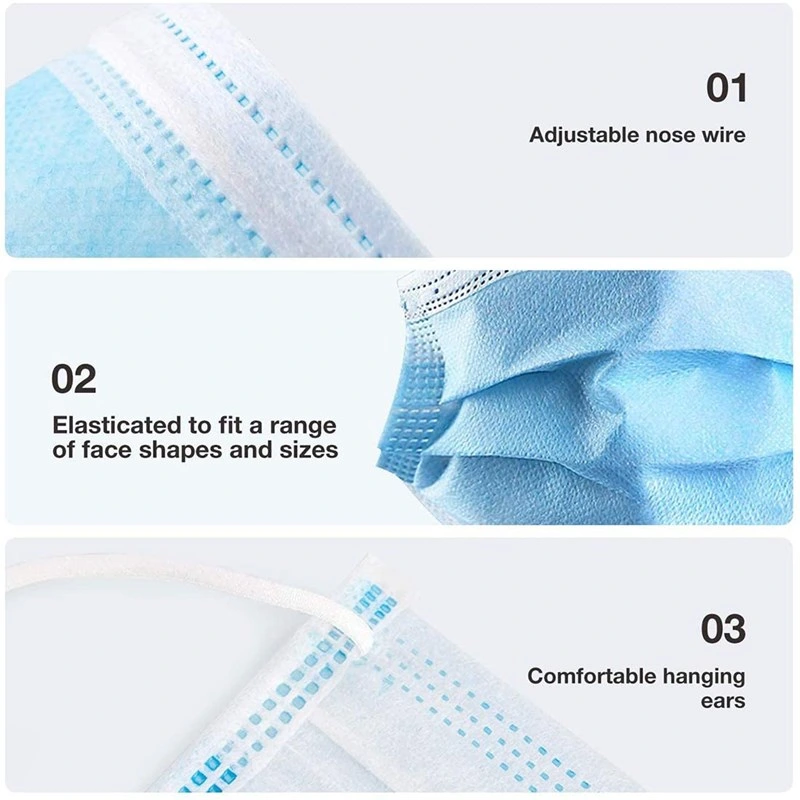 Disposable En14683 Type Iir 3ply Surgical Mask